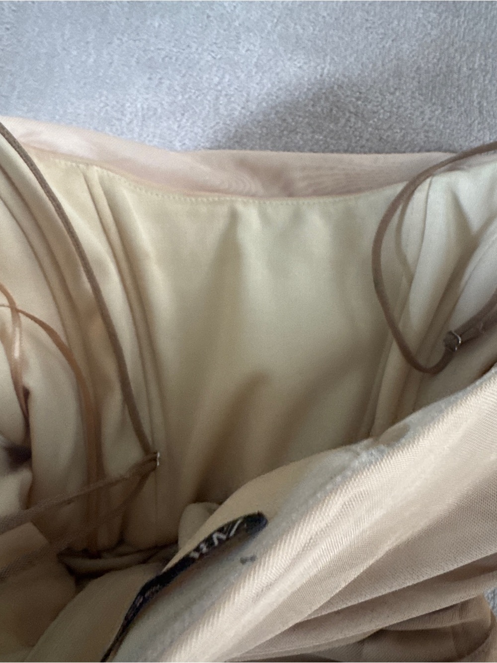 Zara M Ombré Mesh Ruched Maxi Dress Y2K Minimalist - Picture 9 of 9